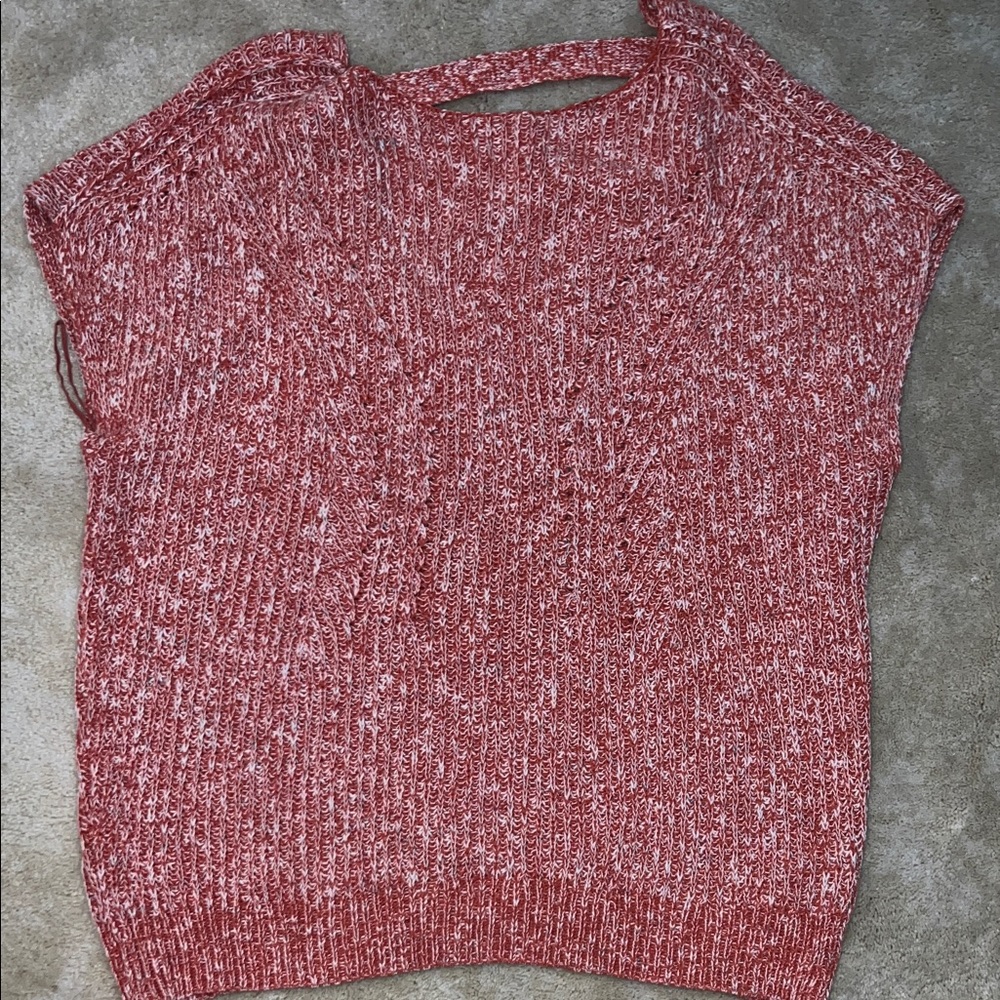 Women’s Red Marled Knit Sweater - Brand Not Visible